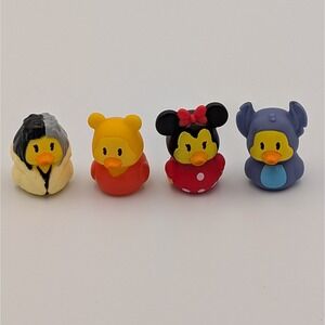Disney Duckalooz Mini Rubber Ducks Lot of 4 – Cruella, Pooh, Minnie, Stitch